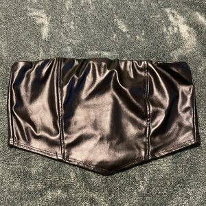 Leather crop top